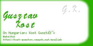 gusztav kost business card